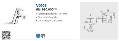 SEN CÂY NÓNG LẠNH VIGLACERA VG593
