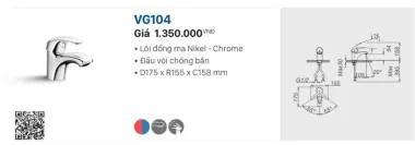 VÒI LABO NÓNG LẠNH VIGLACERA VG104