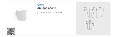 CHÂN TREO LAVABO VIGLACERA V511 