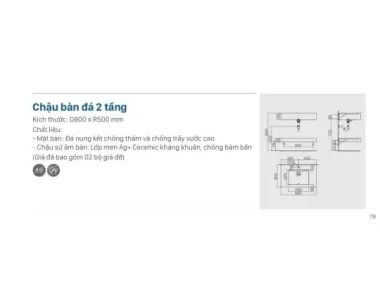 LAVABO BÀN ĐÁ VIGLACERA ĐEN