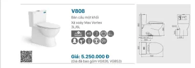 BỒN CẦU KHỐI THIÊN THANH RIVER CK69 NẮP ÊM