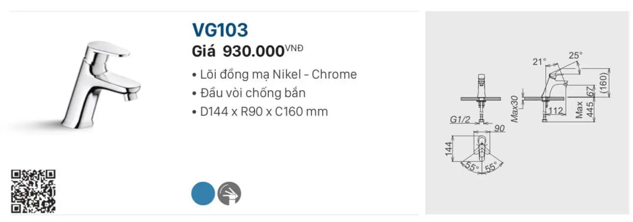 VÒI LABO LẠNH VIGLACERA VG103