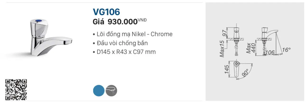 VÒI LABO LẠNH VIGLACERA VG106