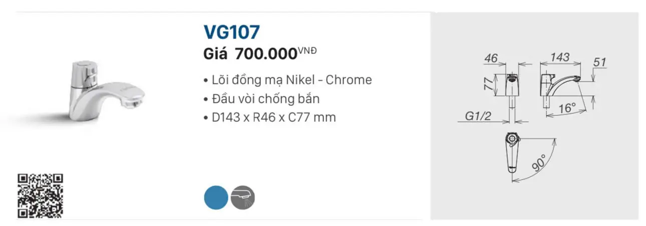 VÒI LABO LẠNH VIGLACERA VG107