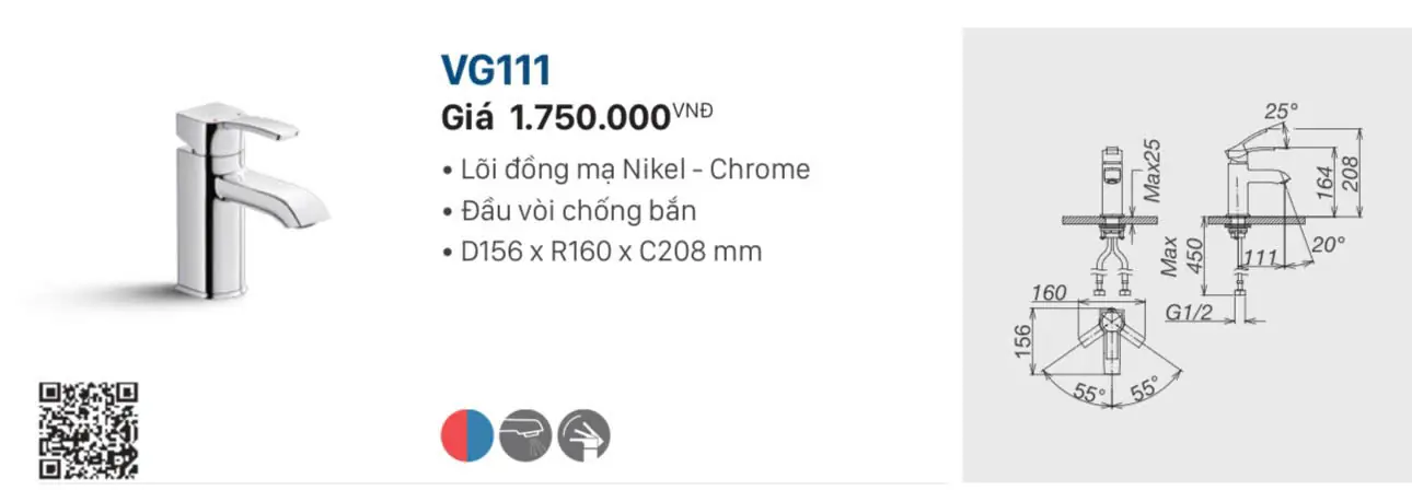 VÒI LABO NÓNG LẠNH VIGLACERA VG111