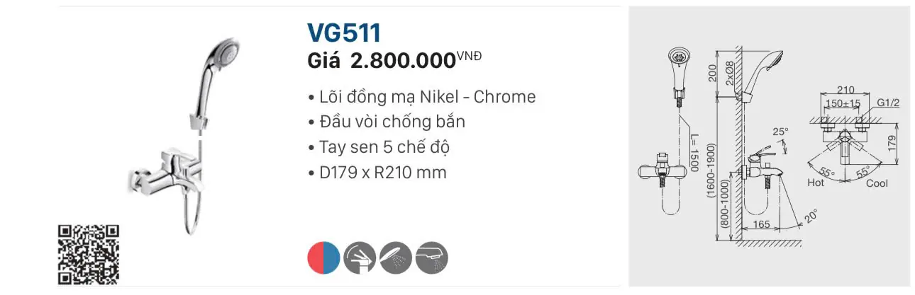 SEN CỦ NÓNG LẠNH VIGLACERA VG511