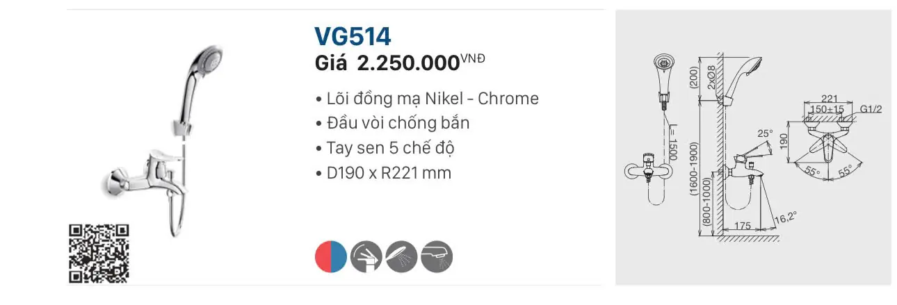 SEN CỦ NÓNG LẠNH VIGLACERA VG514