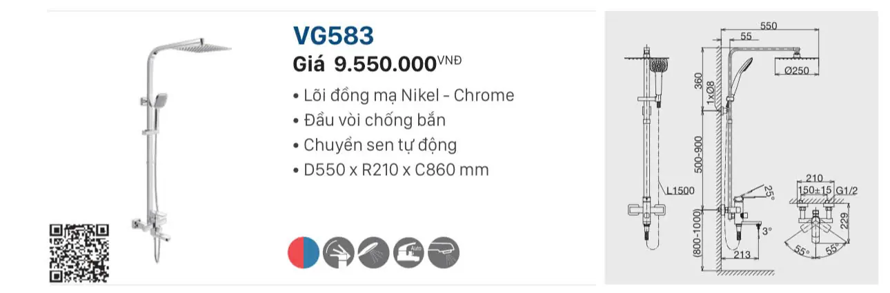 SEN CÂY NÓNG LẠNH VIGLACERA VG583