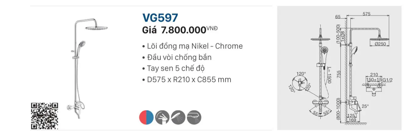 SEN CÂY NÓNG LẠNH VIGLACERA VG597