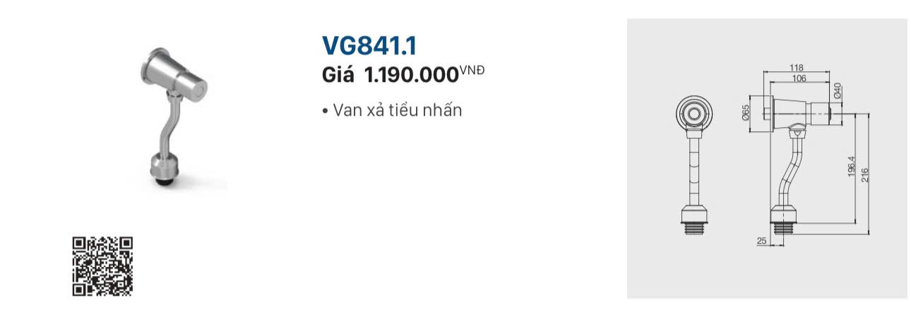 VAN XẢ TIỂU NHẤN VIGLACERA VG841.1