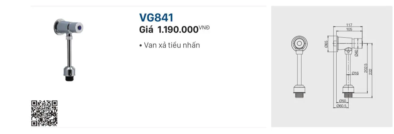 VAN XẢ TIỂU NHẤN VIGLACERA VG841