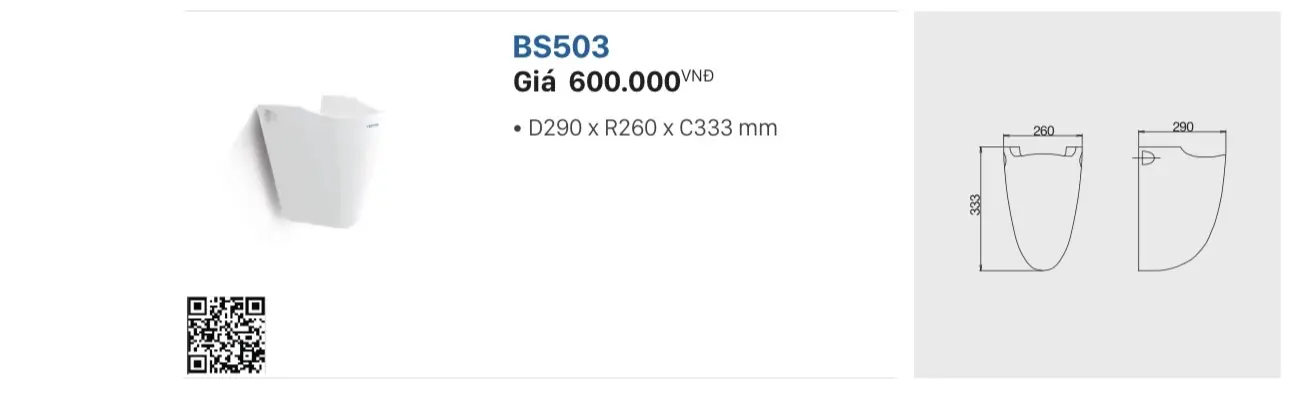 CHÂN TREO LAVABO VIGLACERA BS503