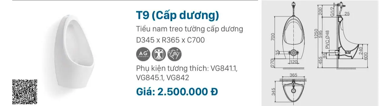 TIỂU NAM VIGLACERA T9 CẤP DƯƠNG